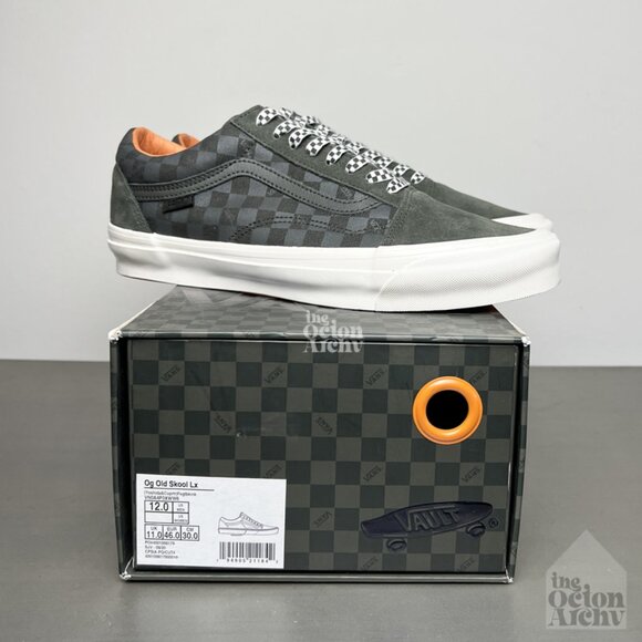 Size 12 - Porter x Vans OG Old Skool LX 'Green Floral Checkerboard' - Picture 1 of 12